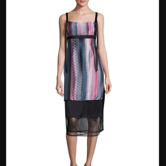 cinq a sept Dresses & Skirts - Cinq a Sept Gia Silk Multi Stripe Midi Dress - 2